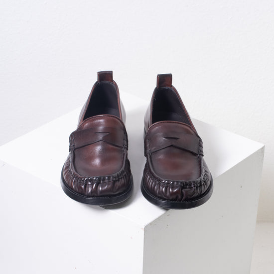 Pantanetti Ruched Loafer (burnished brown)