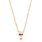 Métier 9k Gold Mini AZ Necklace (Pink Tourmaline & Ruby)