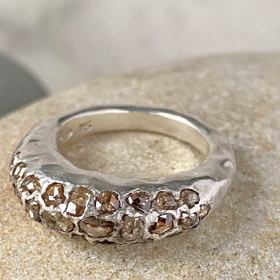 Rosa Maria Brenny Silver & Brown Diamond Ring