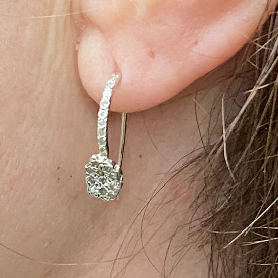 Rosa Maria Bo Shargan Hook Silver & Diamond Earrings