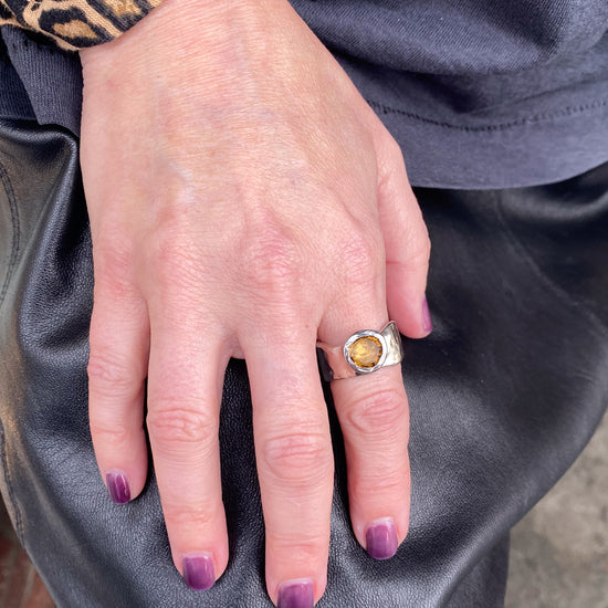 Rosa Maria Addison Sterling Silver Ring w/Honey Quartz