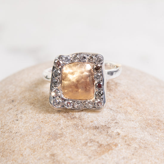Rosa Maria Lydie Silver, 18k gold & Icy Grey Diamond Ring