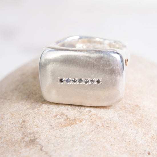 Rosa Maria Lulu Sterling Silver Ring w/Icy Diamonds