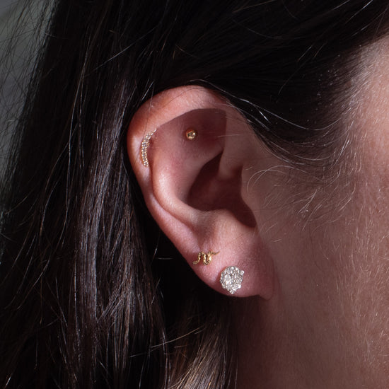 Rosa Maria Bo Shargan Silver & Diamond Stud Earrings