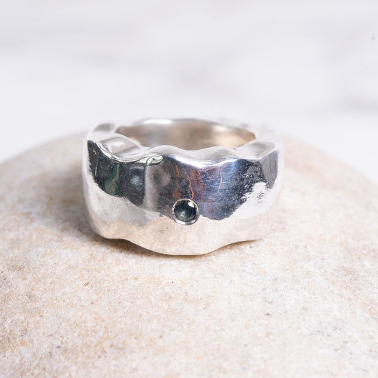 Rosa Maria Cao Stelring Silver Ring w/ Black Diamond