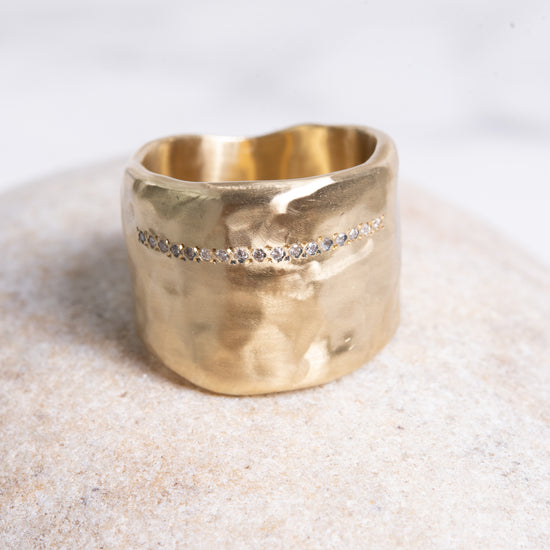 Rosa Maria "Cora" Bronze Ring w/Grey Diamonds