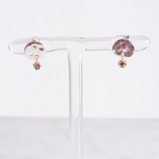 Rosa Maria Bo Musca Silver & Cognac Diamond Stud Earrings