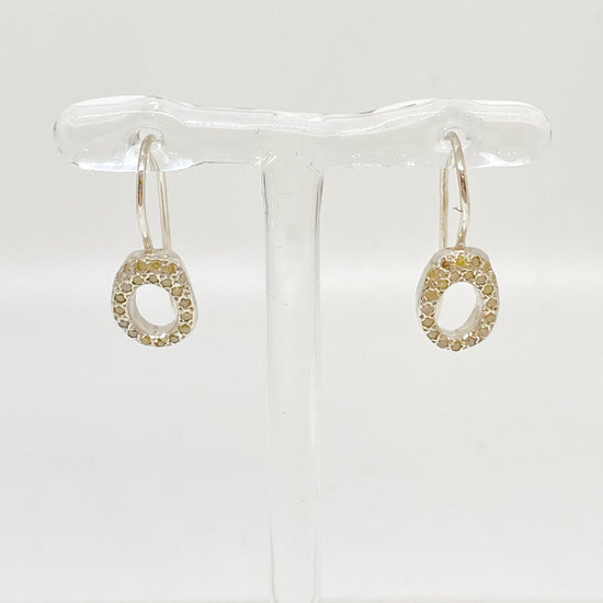 Rosa Maria Sterling Silver Drop earrings with small yellow diamonds