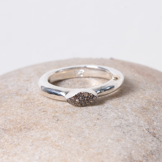 Rosa Maria "Marquise" Silver & Cognac Diamond Ring