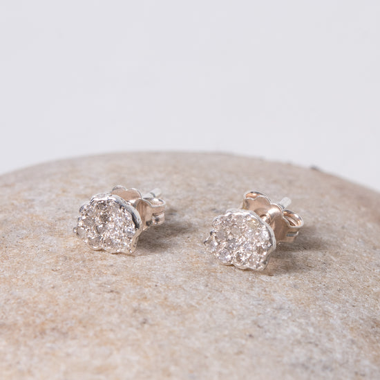 Rosa Maria Bo Shargan Silver & Diamond Stud Earrings