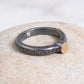 Rosa Maria "Rond" Oxidized Silver, Gold & Black Diamonds ring