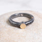 Rosa Maria "Rond" Oxidized Silver, Gold & Black Diamonds ring