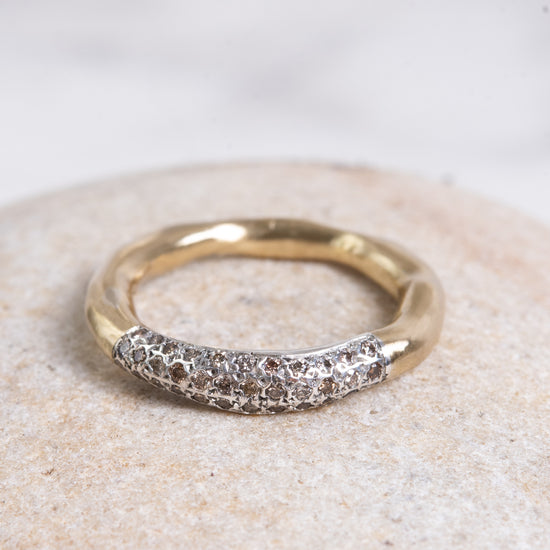 Rosa Maria "Sei 4" Bronze Ring with Cognac Diamonds