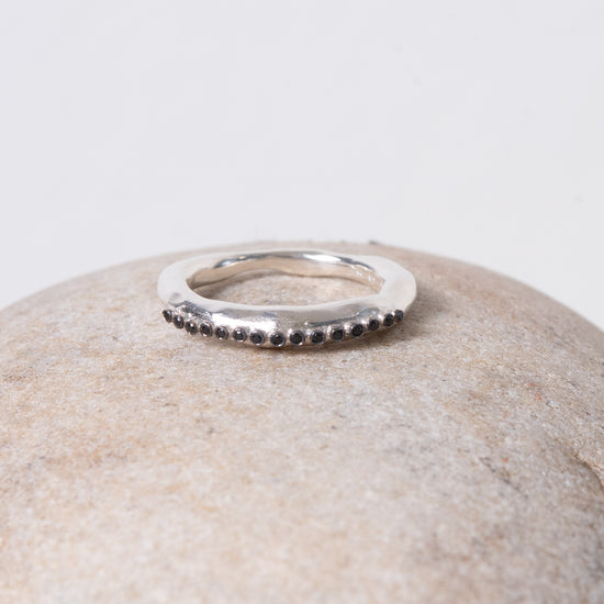 Rosa Maria Seica Silver & Black Diamonds Ring