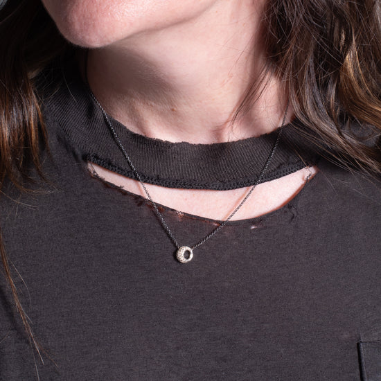 Rosa Maria Small Cleo Silver & Cognac Diamond Necklace