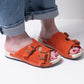 Rosa Mosa "Lang" Slide Sandal (orange nubuck)