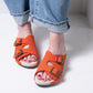 Rosa Mosa "Lang" Slide Sandal (orange nubuck)