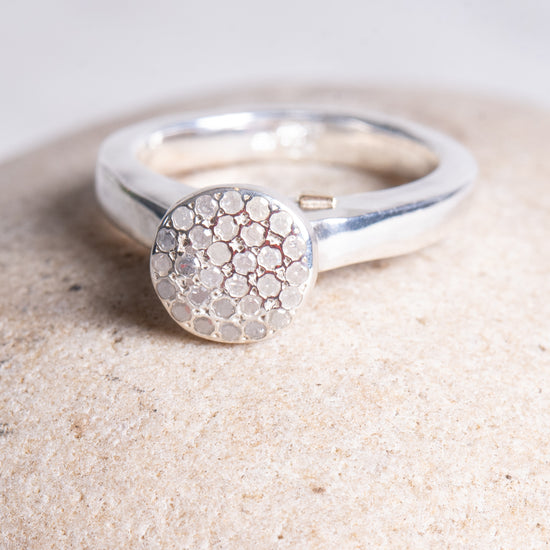 Rosa Maria Nena Sterling Silver Ring w/Diamonds