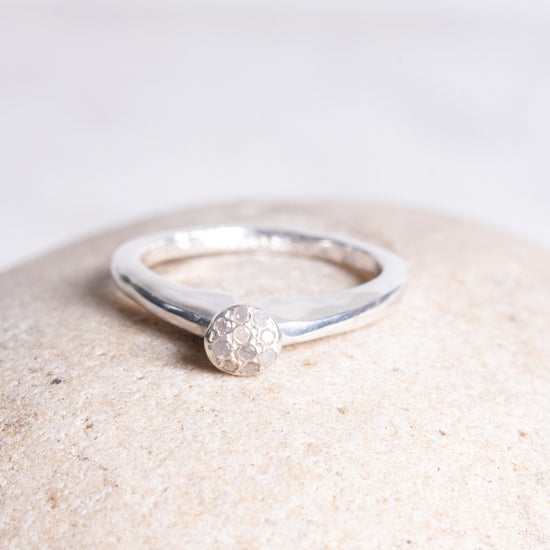 Rosa Maria Pesta Sterling Silver Ring W/Diamonds