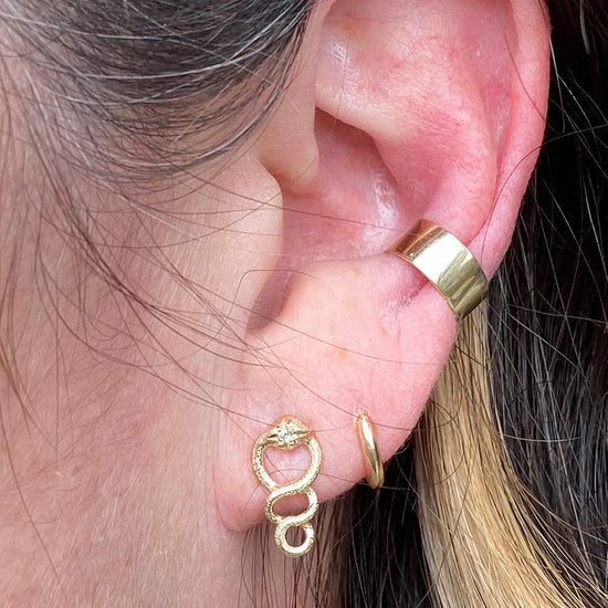 Rusty Thought 10K Gold Serpent Post Earrings