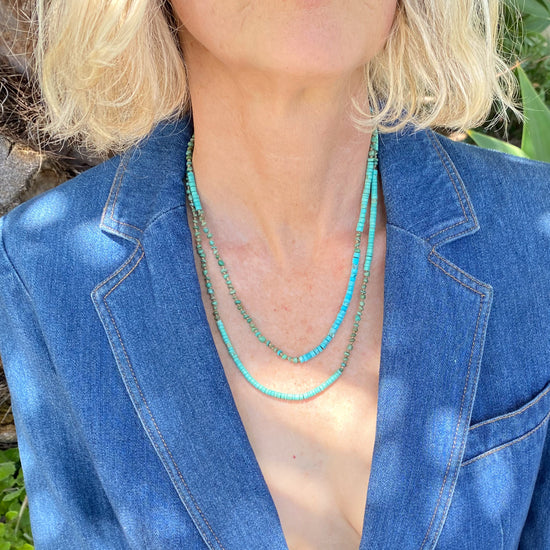 Sarica Hand Knotted Vintage Turquoise Long Necklace