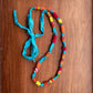 Sarica Vintage Japanese Fabric "Beads" on Silk Necklace 