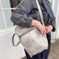 Shoto "Bath" Leather Backpack (washed stone grey)