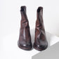 Shoto Sleek Mid Calf Boot (Burnished Chocolate)