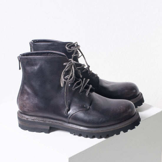 Shoto Chunky Lace Boot (charcoal/gun metal)