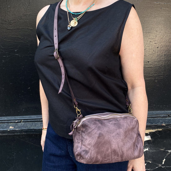 Shoto "Dina" Petite Crossbody Bag (washed plum)