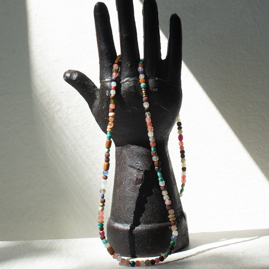 Stone Cache Earthy Mixed Gemstone Necklace 