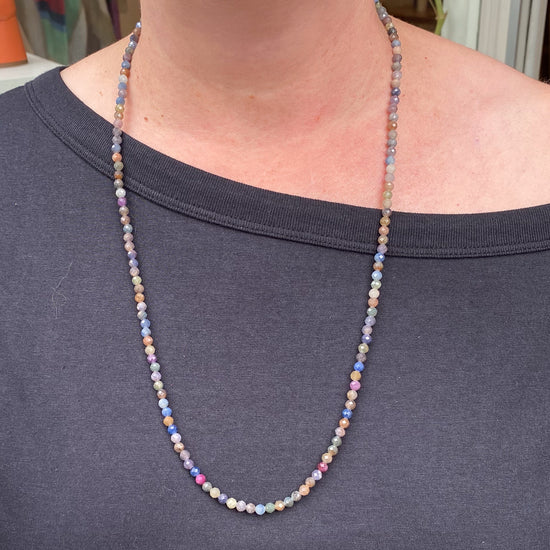 Stone Cache Gemstone Necklace "Sapphire"