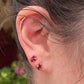Variance Objects Small Tanzanian Ruby & 14k Gold Stud Earrings