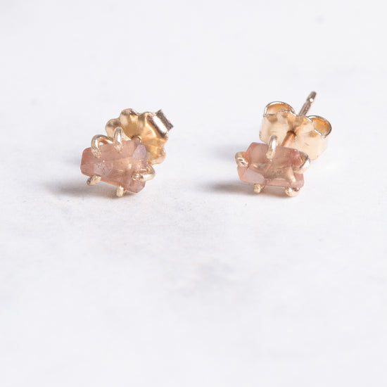 Variance Small Handcut Andalusite & 14k Gold Stud Earrings