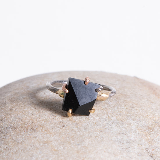 Variance Objects Medium Wyoming Black Jade Ring On Palladium Band