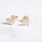 Variance Small Hand Cut  Chrysoprase & 14k Gold Stud Earrings
