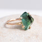 Variance Hand Cut Zambian Emerald & 14k Gold Ring