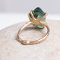 Variance Hand Cut Zambian Emerald & 14k Gold Ring