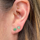Variance Hand Cut Zambian Emerald & 14k Gold Stud Earrings