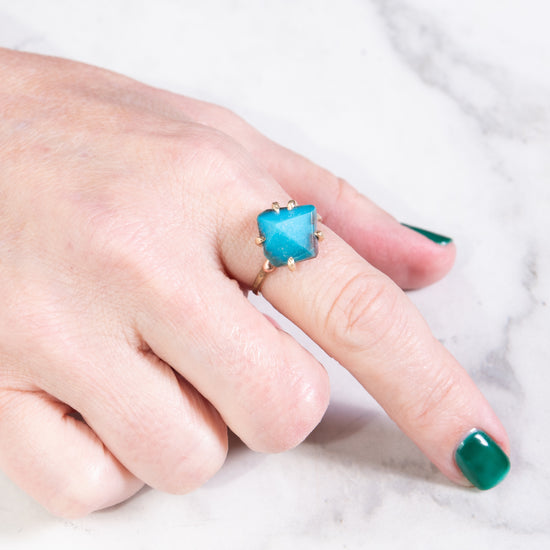 Variance Objects Medium Arizona Turquoise & 14k Gold Ring