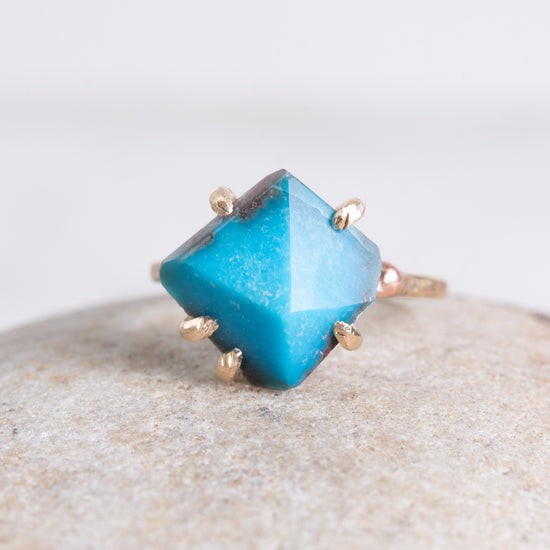 Variance Objects Medium Arizona Turquoise & 14k Gold Ring