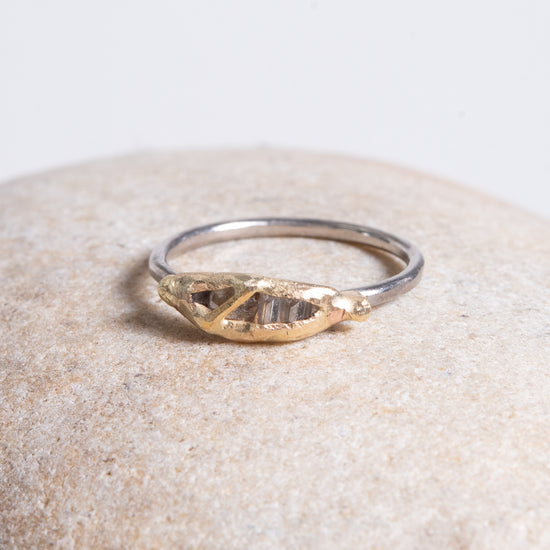 Variance Objects Mini Kitsugi Diamond &14k Gold & Palladium Ring