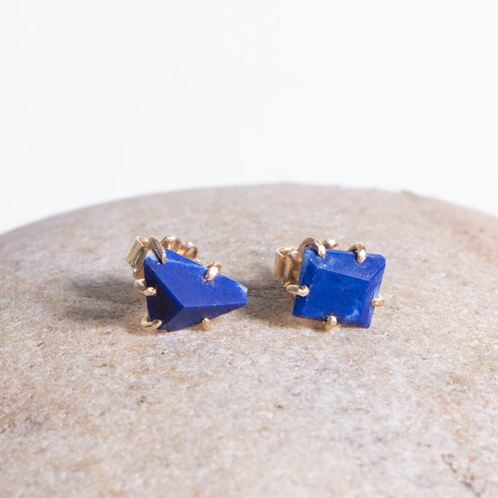 Variance Objects Medium Lapis & 14k Gold Studs