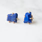Variance Objects 14k Gold & Medium Lapis Stud Earrings