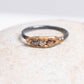 Variance Mini Rose Cut Diamond Ring W/Oxidized Silver Band 