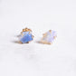 Variance Mismatched Small Australian Opal & 14k Gold Stud Earrings