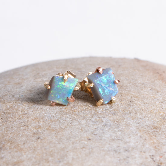 Variance Objects Australian Opal & 14k Gold Studs