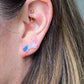 Variance Mismatched Small Australian Opal & 14k Gold Stud Earrings
