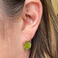 Variance Hand Cut Peridot &14k Gold Hook Earrings
