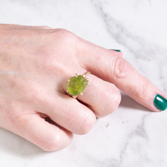 Variance Objects Medium Peridot & 14k Gold Ring